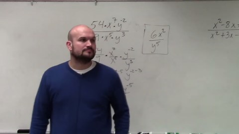 Simplifying a rational expression by using the rules of exponents