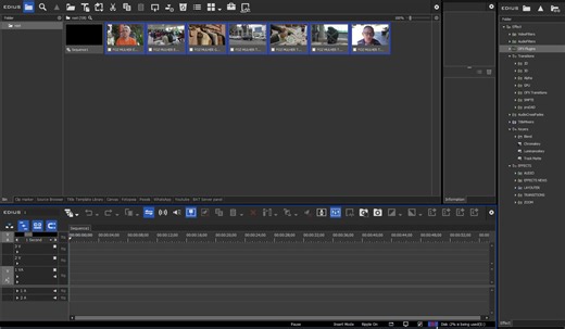 Edius 11 Scene Detection with 7 videos in the Bin, I selected them all and ran them. This Scene is amazing, it works perfectly. | Grass Valley EDIUS