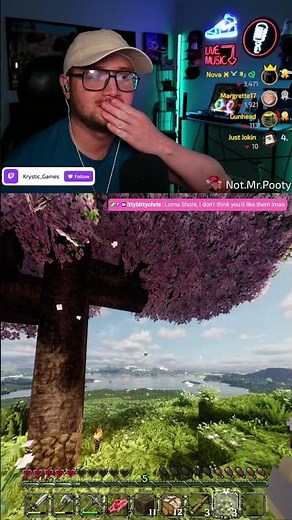 Realistic Minecraft with the Cherry Blossom trees with Uncle Iroh! 😭🥹🫡 #leavesfromthevine #minecraft