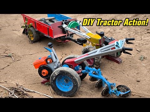Driving a DIY Mini Tractor to Plow the Field | Real Farming Action | Mini Tractor Diy |