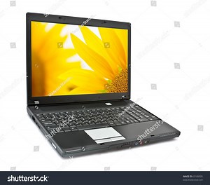 Single Modern Laptop Sunflower Wallpaper Isolated Stock Photo 63189505 | Shutterstock