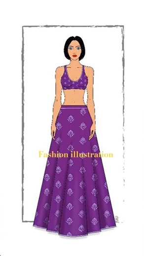 fashion illustration / Ethnic wear #art #traditional #fashion #trending #shorts #viral #lehenga