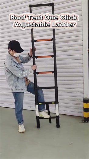 One-Click Adjustable Ladder for Roof Tents | Effortless Setup for Your Outdoor Adventures