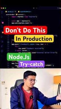 Don’t use try-catch everywhere in Node.js | Production Ready Code #nodejs #tutorial #programming