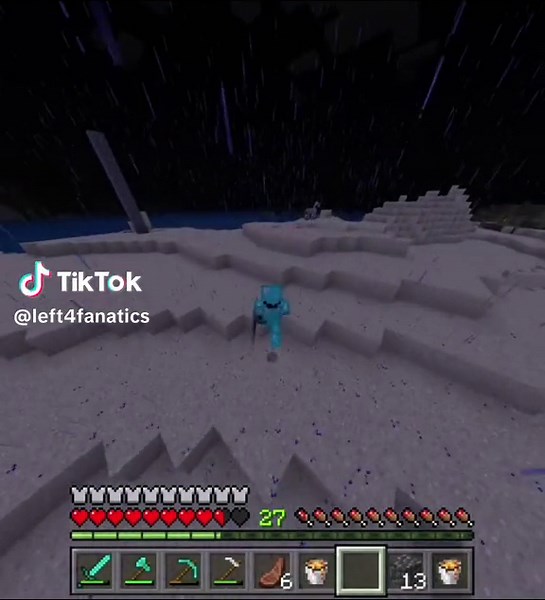 Exploring a Nighttime Forest in Minecraft