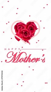 Happy Mothers Day lettering footage with handwritten text effect animation. Calligraphy motion graphics. Flat animation. Available in 4K FullHD and HD video 2D render footage. Stock Video