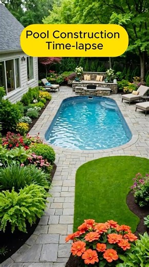 This Pool Build Took My Breath Away 😳 #diy #poolgoals