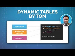 The Benefits of Dynamic Tables