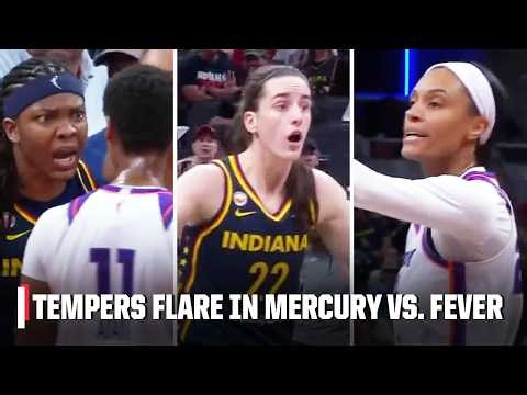 FIVE TECHNICALS assessed in scuffle between Phoenix Mercury and Indiana Fever 😳 | WNBA on ESPN