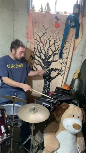 Drumming on the cowbells. #drums #cowbell