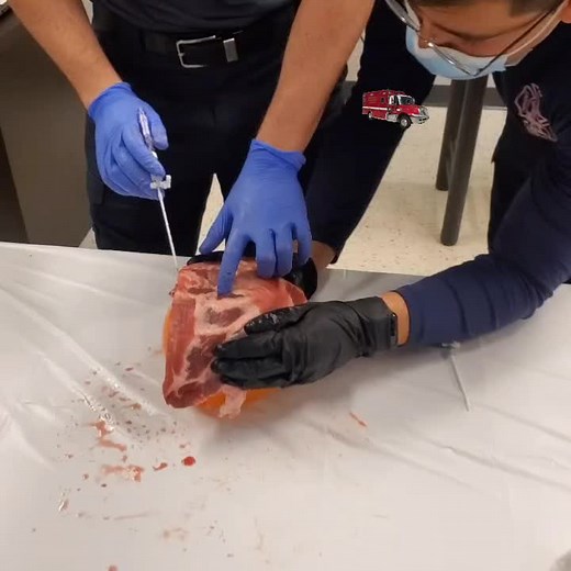 Medic student performing needle decompression #pneumothorax #EMS #PARAMEDIC #airway #trauma #nremtp #nremt #emt #emergency #medic