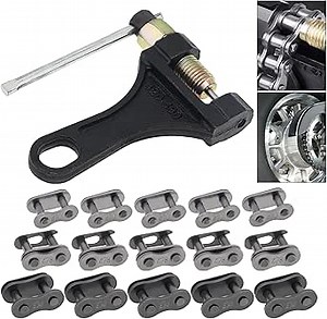 Windance Universal Chain Breaker Tool Kit with 15pcs 420 428 530 Chain Master Link Pins for Motorcycle ATV Dirt Bike Scooter Bicycle Tractor