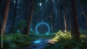 A looping animation background with an abstract, surreal, fantasy, dreamy, and sci-fi environment