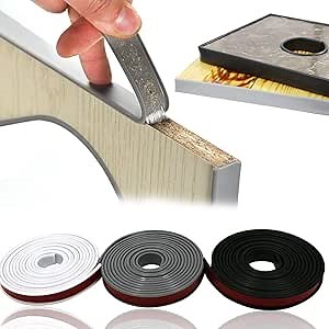 U-Shape Edge Banding, Soft Silica Gel Edge Trim Corner Guards, Collapsible Edge Protector for Baby, Self Adhesive Furniture Edge and Corner Guards, for Cabinet Repair Furniture (16mm*3M, Black)