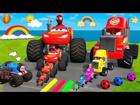 🚗 Big & Small McQueen vs Chick Hicks, Tow Mater, King Dinoco & Doc Hudson | BeamNG.Drive 🚀 LIVE