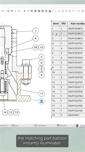 Onshape by PTC on Instagram: " BOM and Cut list table items and their corresponding balloon callouts now dynamically highlight to improve drawing navigation and streamline design verification in Onshape!"