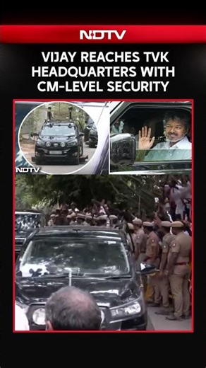 Vijay News | Vijay Reaches TVK Headquarters With CM-level Security After Historic TN Elections’ Win