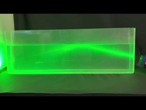 Total internal reflection demonstration with a laser and water tank