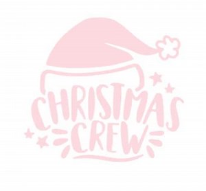 Christmas Crew Iron On Decal, Heat Transfer, Friends Family Matching, DIY Crafts, Iron-On Patch (Light Pink)