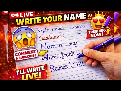 LIVE 🔴 Comment Your Name | Stylish Calligraphy Names Writing 💞✨💞