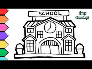 EASY School Drawing & Colouring for Kids | Simple Art Lesson for Beginners 🎨