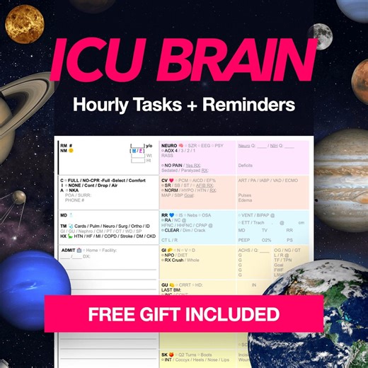 ICU Nurse Report Sheet With Hourly Rounding, ICU Nursing Report Sheet, ICU Nurse Handoff Sheet, Nurse Brain With Time Slots, Nursing Brain - Etsy