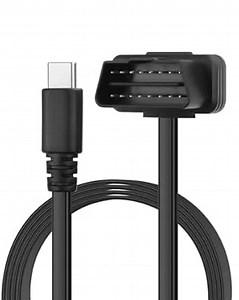CERRXIAN OBD Power Cable Right Angle OBD2 to Type C Adapter 12V OBD II Male to 12V 3A USB Male Connector for Dash Camera Phone Car GPS DVR More 12V Devices- 1.5M/ 4.92FT