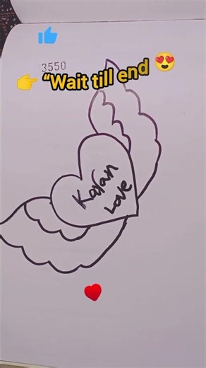 How to Draw Cute Heart with Wings ❤️ Easy Love Drawing #shorts