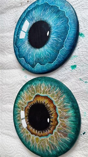Eye Painting on Wood Box Fluid Art Acrylic Paint Pouring #acrylicpouring #eyepainting