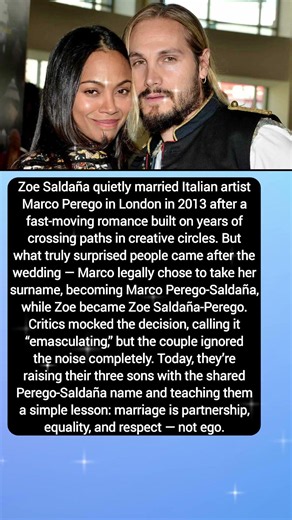 “Zoe Saldaña’s Husband Took Her Last Name… And Never Regretted It ❤️”