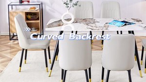 5 Piece Dining Table Set, 4 Chair Dining Table Set, Sintered Stone Kitchen Table Top and Modern Chairs Set of 4 for Kitchen Dining Room