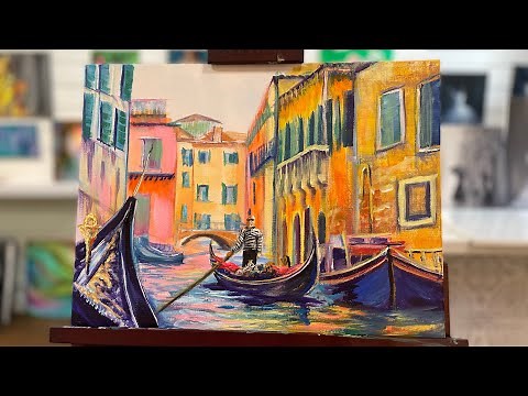 How To Paint “Through The Canals Of Venice” Step By Step Acrylic Tutorial