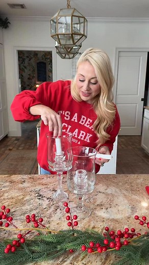 4.8K views · 21K reactions | I heard we are doing “Ralph Lauren” Christmas this year and I have to say I’m pumped about it!! BUT when I saw these Hurricane candles on their website for almost $600 勞…I said I could totally do this for less than $10! Lol  Let me know what you think!!! All supplies are from the dollar tree! What you will need: - clear vase - clear medium size and smaller size candle holders - clear strong glue - shorter candles | Erin Buxton Martin | Facebook