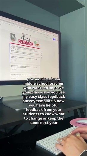 comment “FEEDBACK” to get the link for my easy class feedback survey template available in my TPT