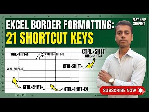 Master Excel Borders with 21 Pro Shortcuts | Easy Help Support #excel #exceltutorial