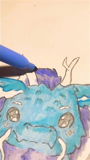 Drawing an Ice Dragon! ❄️ #drawing #dragon #cute #fyp