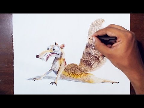 Drawing scrat (the saber toothed squirrel) from the movie Ice age.