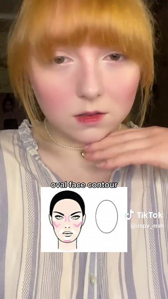 contour technique for oval shaped faces💗 follow to see more☺️ #contourtutorial #blushplacement #contouring #ovalface #faceshape #makeuphacks #fyp