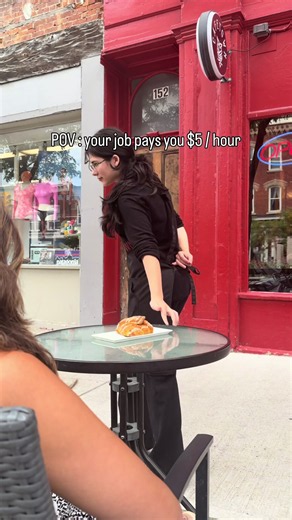 Your Barista based on their pay👀 . . . [cafetown, cafetownorangeville, orangeville, orangevilleontario, orangevillecafe, baristalife, baristahumor, cafeskits, workplacehumor, funnyreels, cafevibes, tippingculture, smallbusinesshumor, orangevilleeats, supportlocalcanada]
