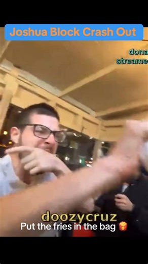 Joshua Block crash out #joshuablock #worldoftshirts #crashout #putthefriesinthebag #nyc #mrbased worldoftshirts just put the fries in the bag crash out | Joshua Block