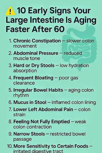 ⚠️ 10 Early Signs Your Large Intestine Is Aging Faster After 60 | Digestive Warning Signs