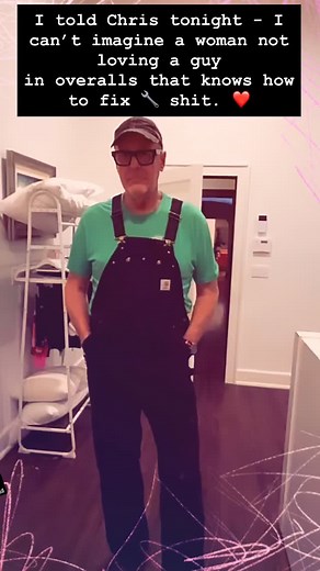 I told Chris tonight - I can’t imagine a woman who doesn’t love a guy in overalls who knows how to fix 🔧 shit. ❤️✨❤️💭❤️ | Aimee Mayo