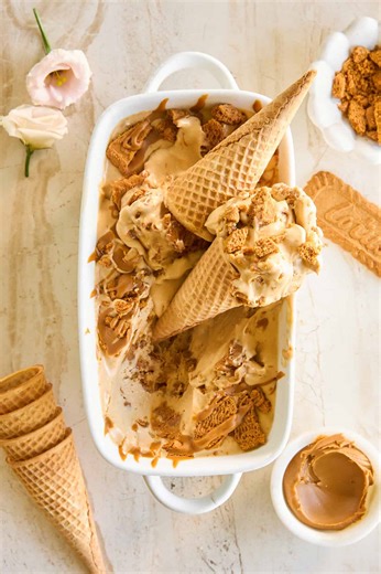 3.6M views · 14K reactions | Easy No Churn Biscoff Ice Cream | Food Dolls | Facebook