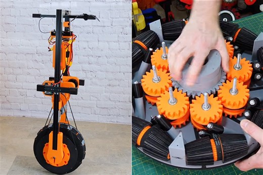 Inventor Builds One-Wheeled, Self-Balancing Robot with 3D-Printed Components