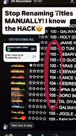 djsawmik on Instagram: "Stop renaming your music tracks one by one! ✋ In this quick tutorial, I show you the easiest and FREE method to instantly strip those annoying “01 -“, “02 -“, etc., numbers from your track titles in bulk. No more manually deleting! 🥳 Software Used: MP3Tag Save this reel for when you need to tidy up your files! ❤️ Comment - “Code” for the note #mp3tag #renamemp3 #automaticrename #renamesongs #djsawmik"