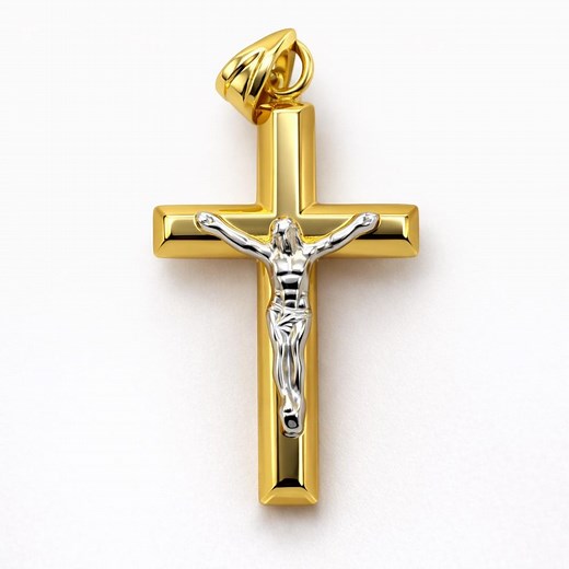 18K Solid Gold Jesus Crucifix Pendant | Handmade Religious Necklace - Etsy