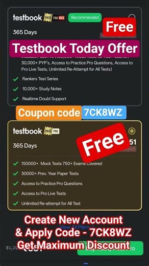 Testbook Coupon Code | Testbook Pass Pro Free | Testbook Diwali Offer | Testbook #testbook #shorts