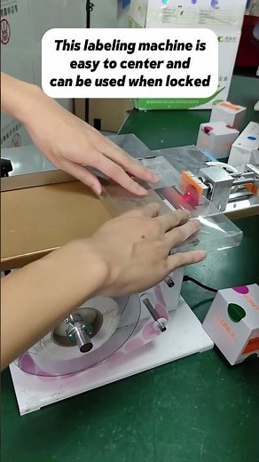 Transparent box labeling by semi-auto box machine#manufacturers #machine #labelingmachine