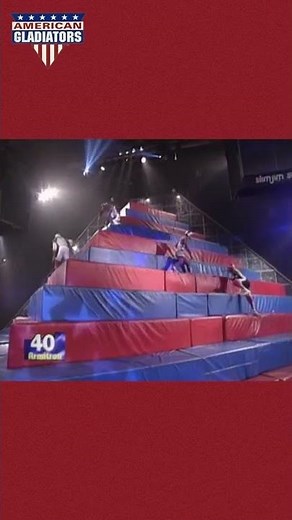 Air Force Lieutenant Flies Up The Pyramid | American Gladiators #Shorts