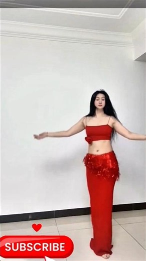 Energetic & Graceful Red Dress Belly Dance 💃✨ #bellydance #Indandance #dancevideo #viralvideo